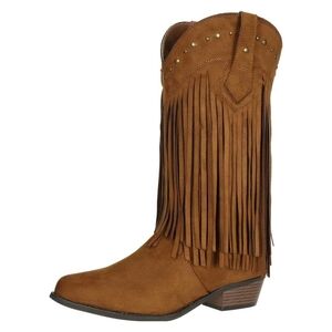 NEW SheSole Fringe Brown Western Boots 40 Wide